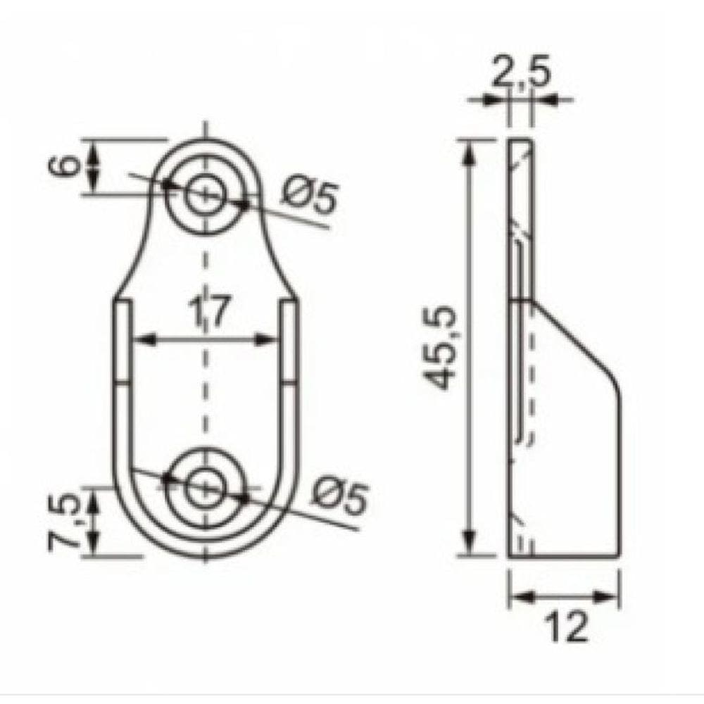 Suporte Barra Oblonga Para Provador Kit com 10 Unidades