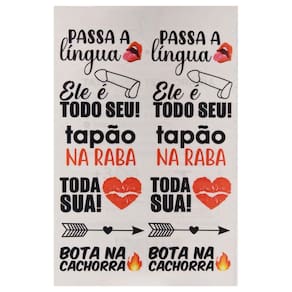 Tatuagem Temporária Tapão na Raba – Sexy, Ousada e Divertida 12 Desenhos Provocantes