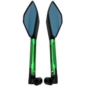 Par Espelho Retrovisor Esportivo Pentagonal Verde Motos
