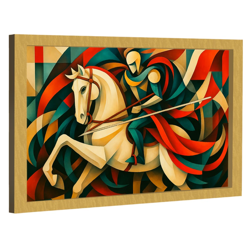Quadro Decorativo São Jorge em Abstrato