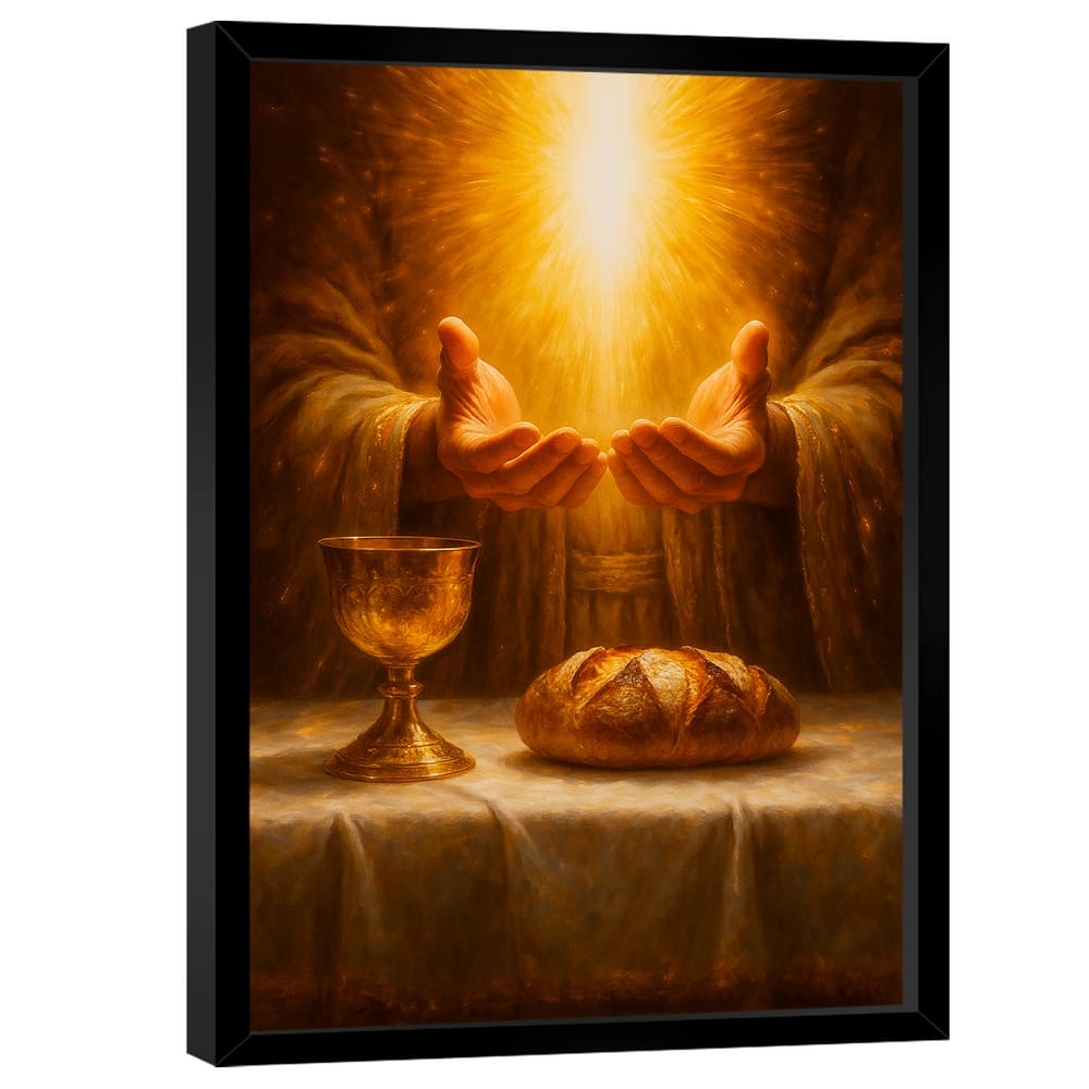Quadro Decorativo Jesus Tomou o pão, Abençoou-o