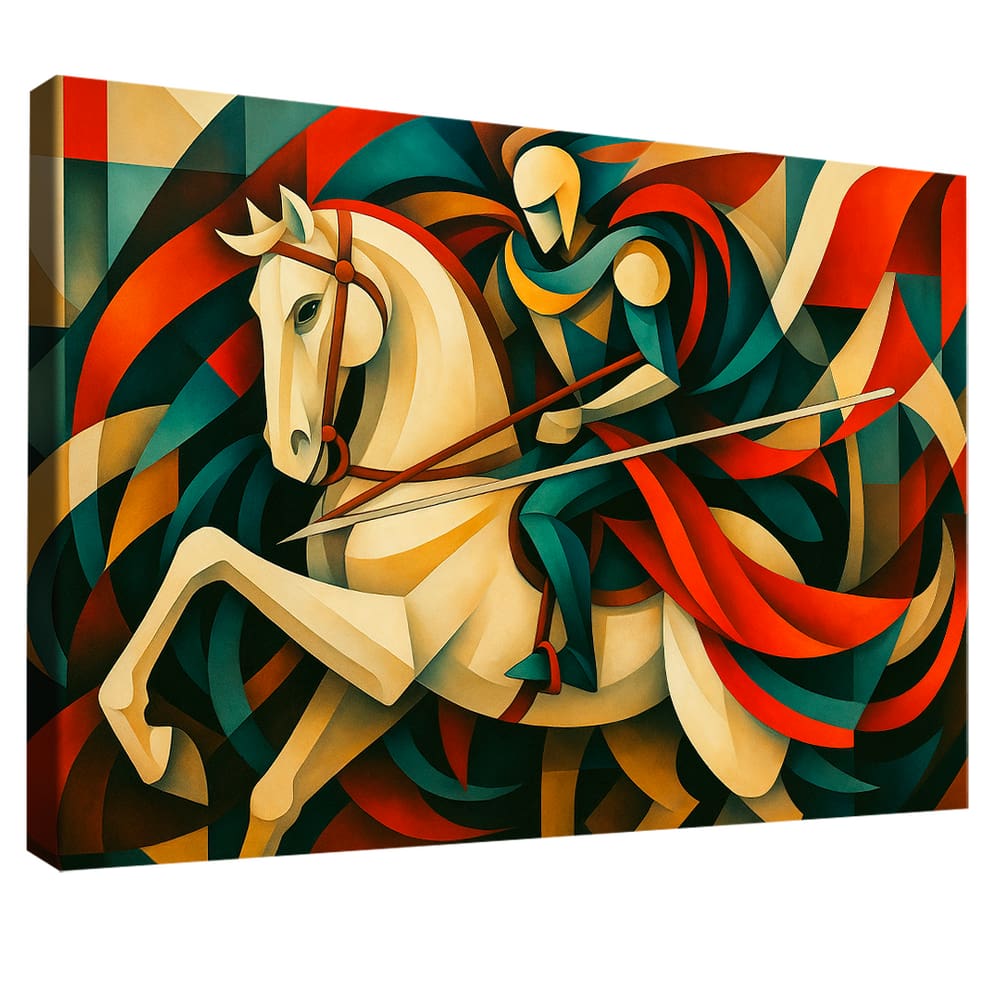 Quadro Decorativo São Jorge em Abstrato