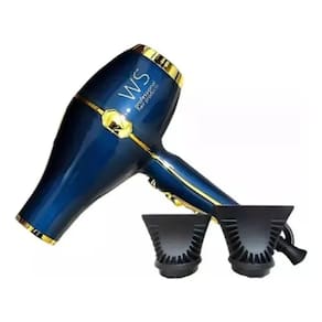 KIT Prancha Profissional Slim Ultimate bivolt WS HAIR + WS Professional Secador X-Gold Ultimate Power 2400w - 127v Azul