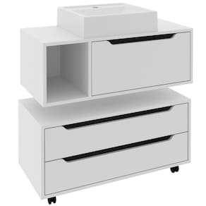 Kit Balcão e Gabinete de Banheiro com Cuba Karina