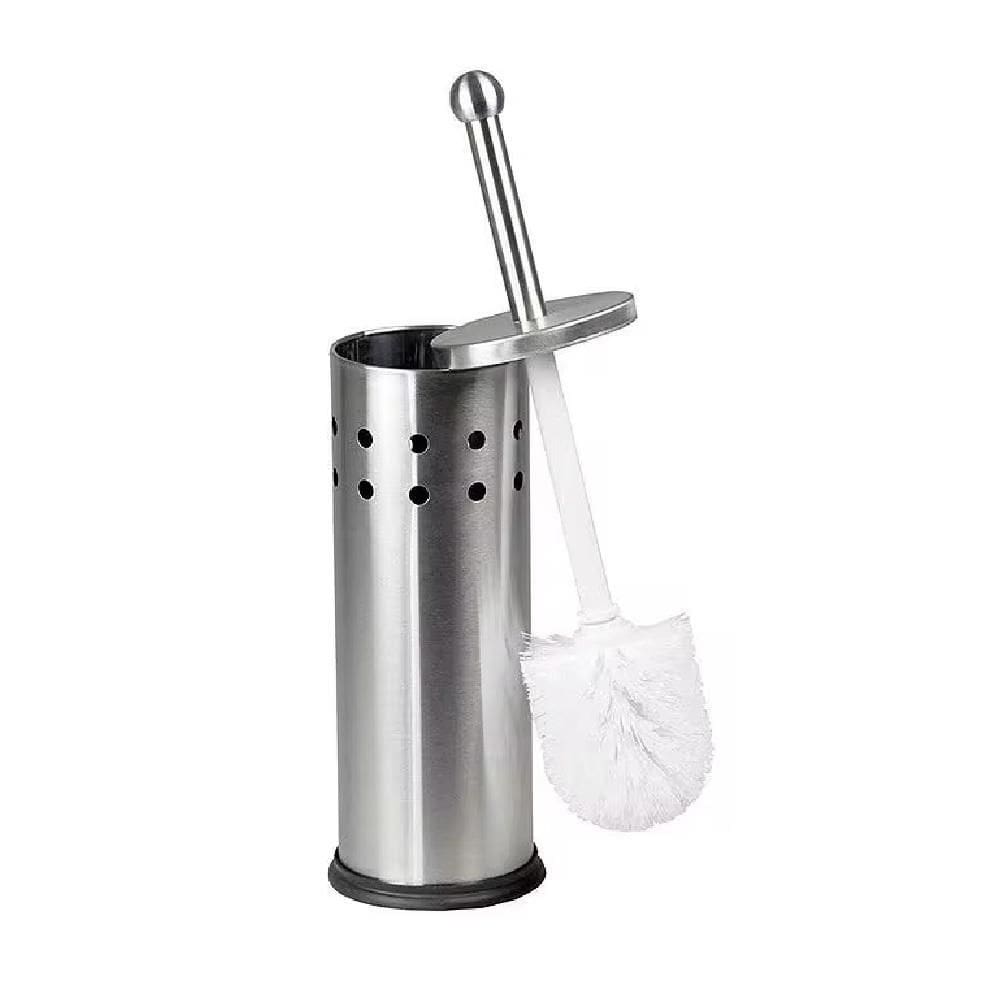 Escova Sanitaria Em Inox Com Suporte Aco Limpador De Vaso