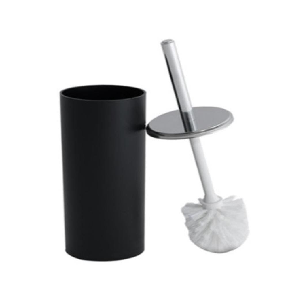 Escova Sanitária Preta Inox com Suporte de Luxo