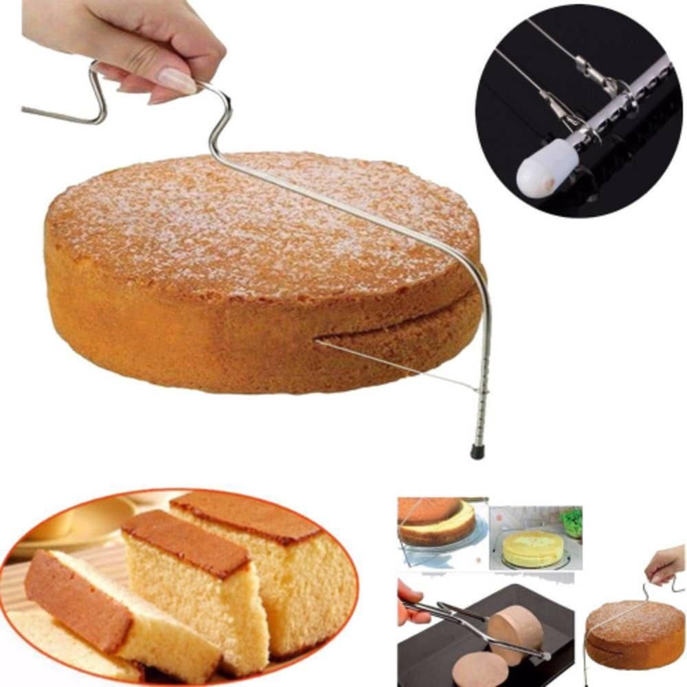 Cortador Nivelador de Bolo Fio Duplo Ajustável em Inox