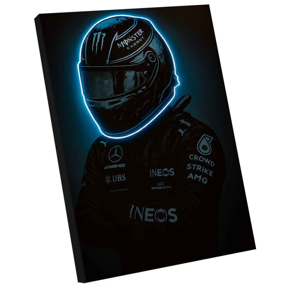 Quadro Decorativo Piloto Neon Azul