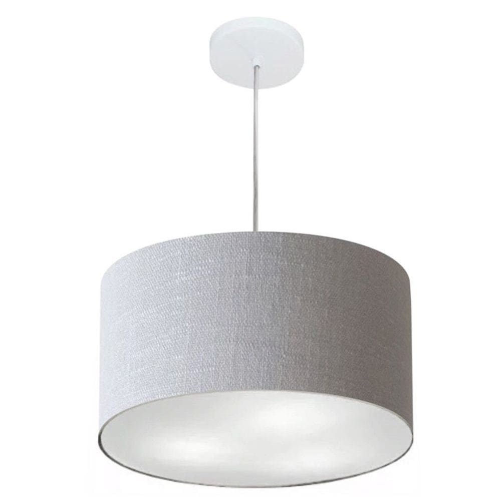 Lustre Pendente Cilíndrico Vivare Md-4244 Cúpula em Tecido 40x25cm - Bivolt