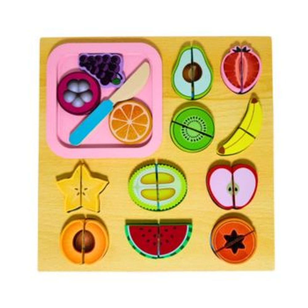 Kit Alimentos Crec Crec Madeira Dony Toys com Pecas para Montar e Encaixar