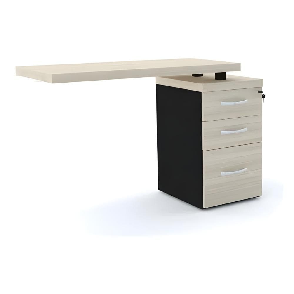 Mesa Complemento 4 Gavetas 75X104x45 Nogueira E Preto - Pandin