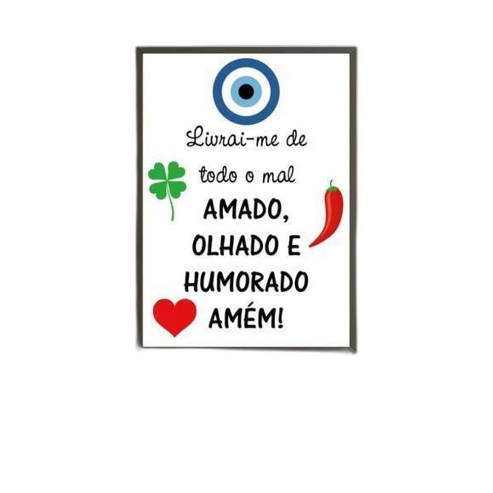 Quadro Para Afastar Más Energias 45X34Cm Moldura Preta