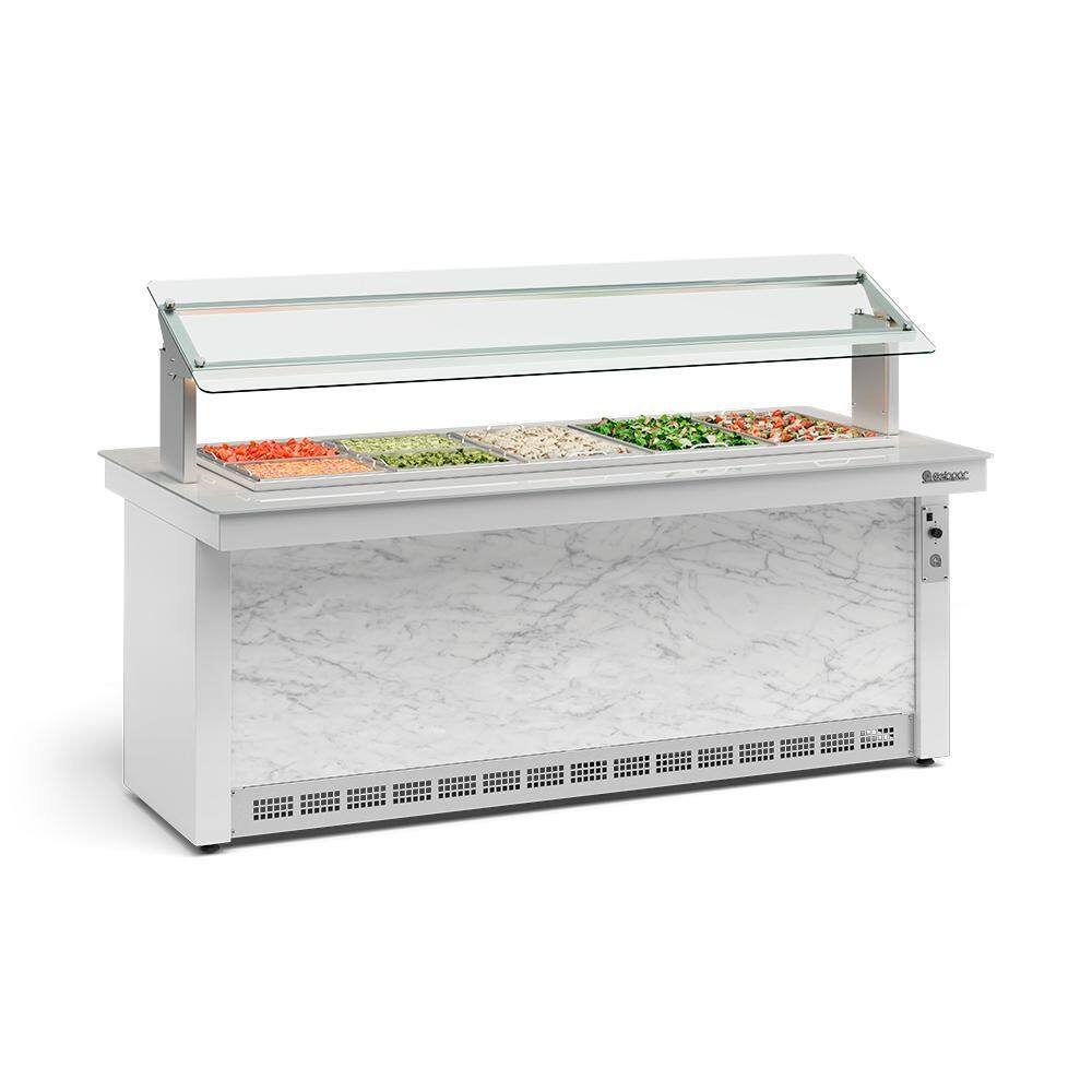 Buffet Refrigerado Gelopar 5 Cubas Branco 50-60Hz 220V GBRF-200