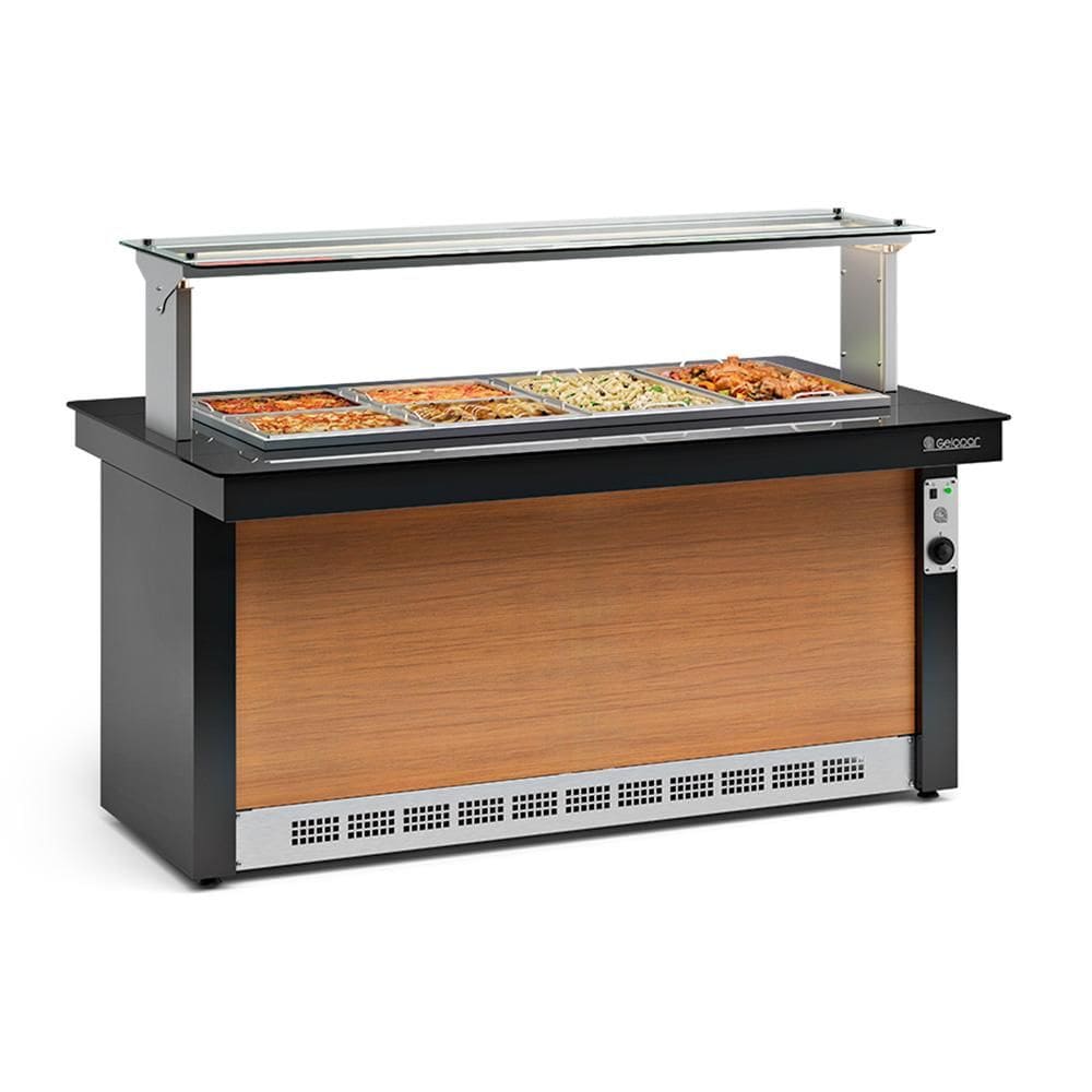 Buffet Térmico Gelopar 4 Cubas Preto 50-60Hz 220V GBTA-175