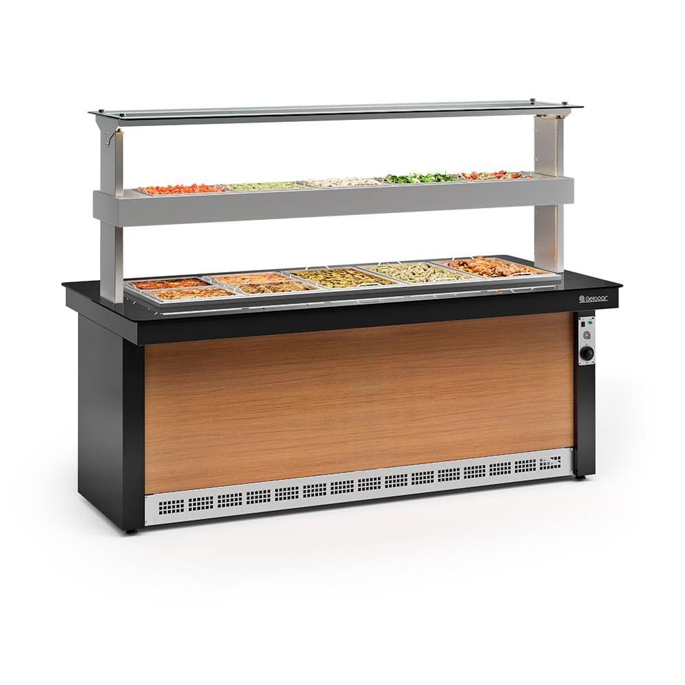 Buffet Conjugado Gelopar 7 Cubas Quentes 5 Cubas Frias Preto 220V GBTR-200