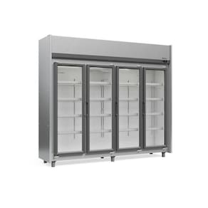 Refrigerador Expositor Vertical 1580 Litros Inox 127V Gelopar GEAS-4P