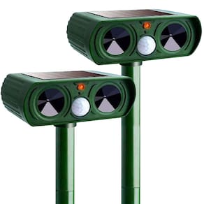 Repelente Solar Ultrassônico Kit 2 Uni Jardim Espanta Previne Roedores Passaros Pragas Gambas Pombos