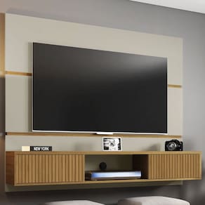 Painel para TV Até 60 Polegadas 2 Portas Dominique Off White/Cinamomo - Pnr Móveis