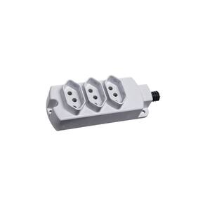 Régua com 3 Tomadas MarGirius TMU3-320 2P+T 20A Cinza Claro Bivolt