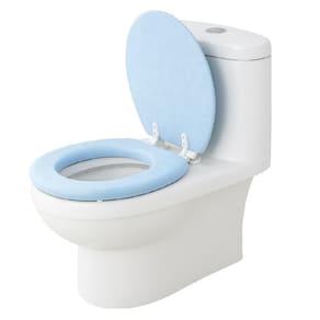 Assento Sanitario Universal Oval Almofadado Macio Para Vaso Privada Banheiro Lavabo Azul