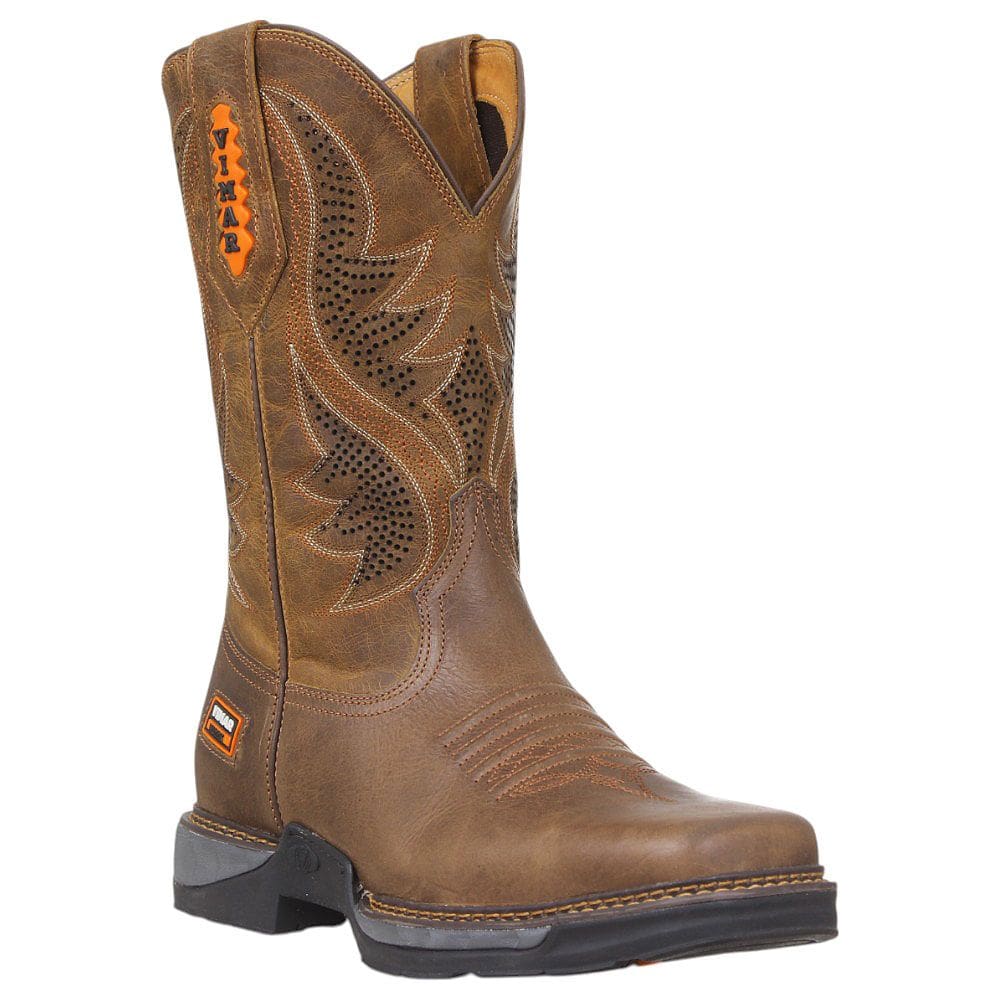 Bota Masculina Bico Quadrado Marrom Cow Way by Vimar 38396
