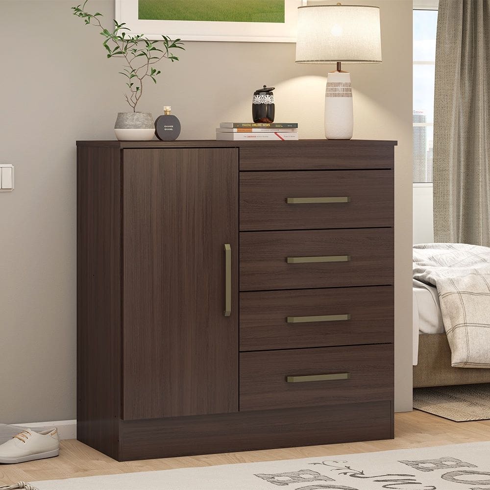 Cômoda com 4 Gavetas Montevidéu Café Touch Demóbile