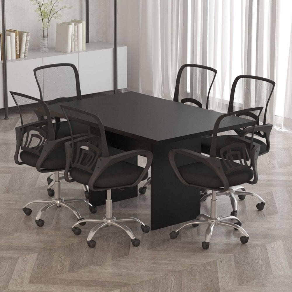 Mesa de Reunião para Escritório 136 Cm Me4191 Preto - Tecno Mobili