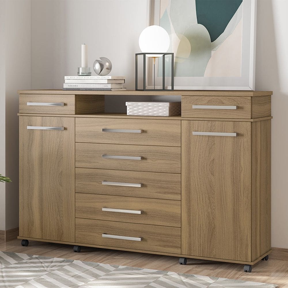 Cômoda com 7 Gavetas London Amêndola Touch Demóbile