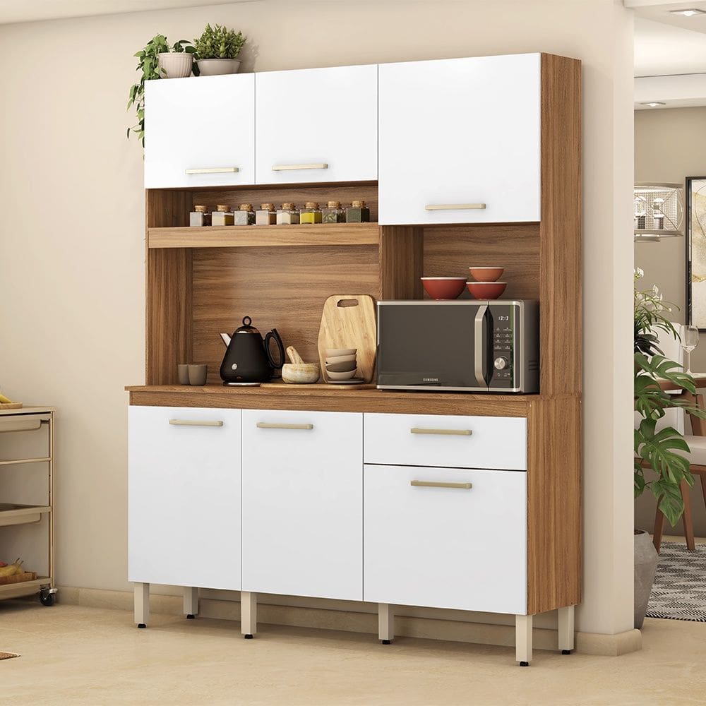 Cozinha Compacta Álamo Amêndola Touch Branco Demóbile