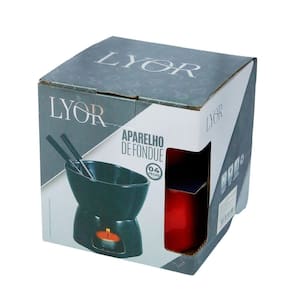 Conjunto Fondue 400ml 4 Pçs Porcelana Canelado - Tudo em Caixa