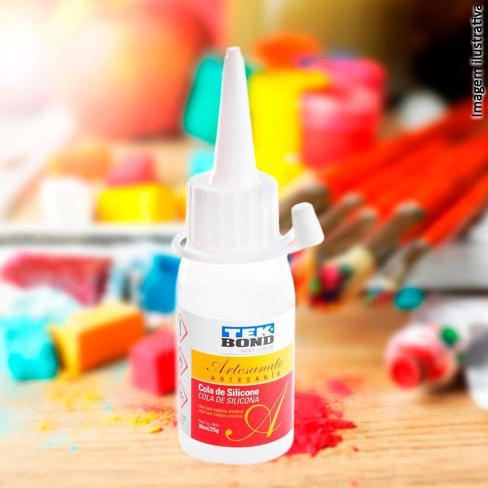 Cola de Silicone 25g Líquida Para Artesanato - Tudo em Caixa