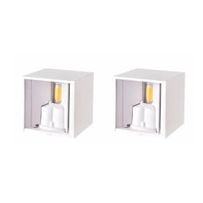 Kit 2 Arandelas Mini Led 2w 3000k Facho Ajustável Branca - áreas Internas
