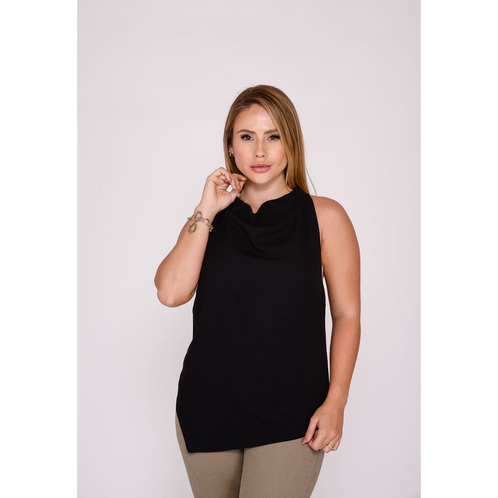 Blusa Feminina Gola Boba 7954 Preto