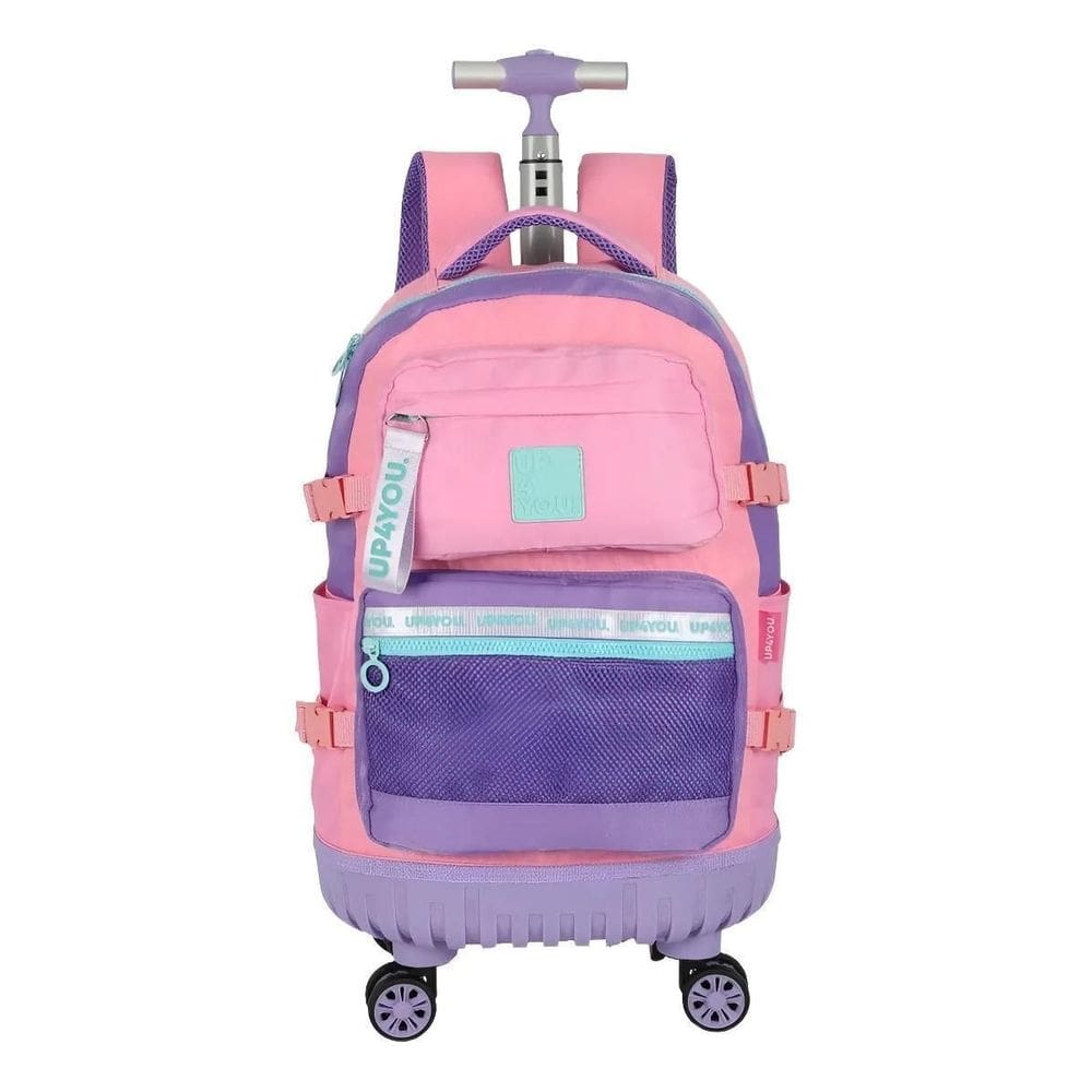 Mochila De Rodinha E Alca Up4you Roxo E Rosa Giro 360 Luxcel