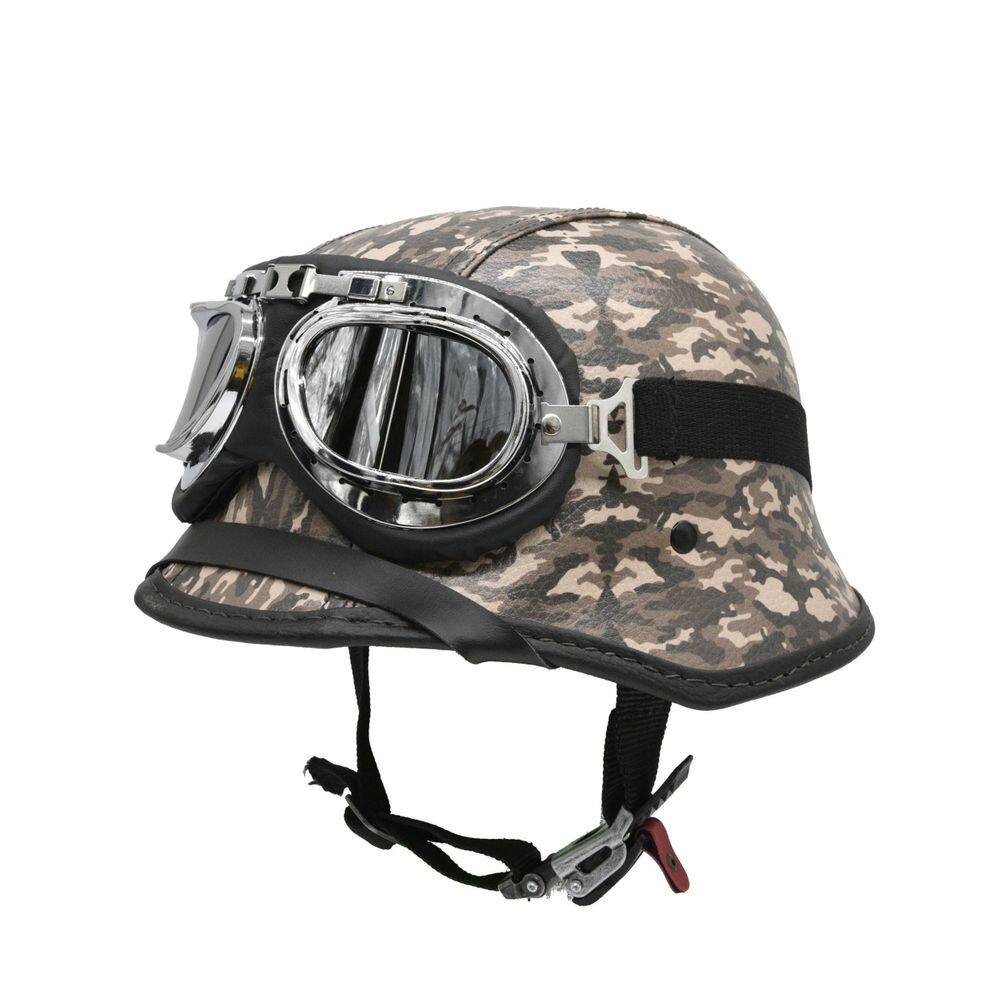 Capacete Bike/Scooter Alemão Camuflado Marrom Espelhado P