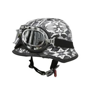 Capacete Bike/Scooter Alemão Camuflado Cinza Espelhado Pp