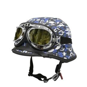 Capacete Bike/Scooter Alemão Camuflado Azul Amarelo P