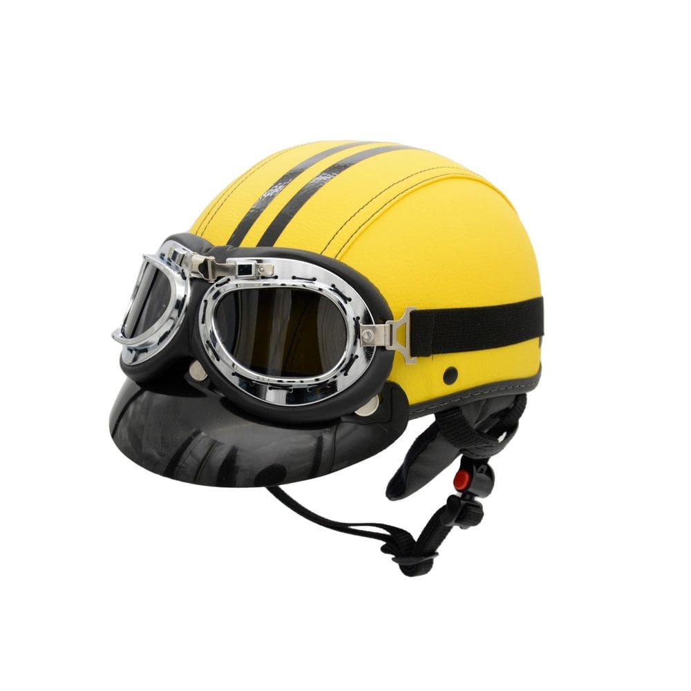 Capacete Bike/Scooter Coquinho Br 101 Amarelo Retro Fume