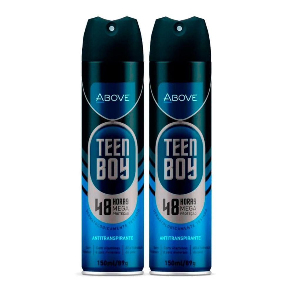 Kit 2 Desodorante Antitranspirante Above Teen Boy Aerossol com 150ml