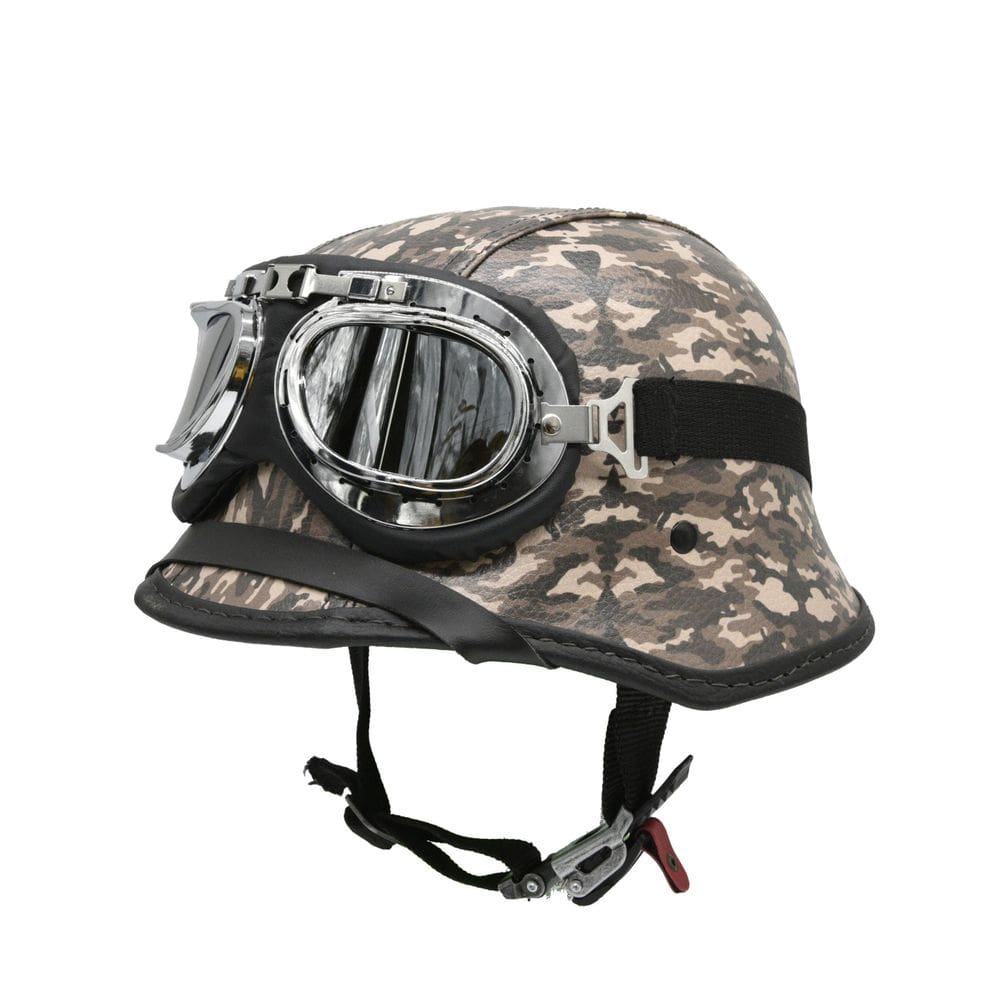 Capacete Bike/Scooter Alemão Camuflado Marrom Espelhado G