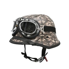 Capacete Bike/Scooter Alemão Camuflado Marrom Fume Gg