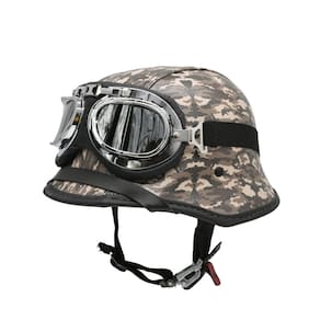 Capacete Bike/Scooter Alemão Camuflado Marrom Espelhado G