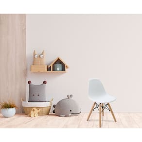 Conjunto 6 Cadeiras Infantis Base Madeira sem Braço Eiffel Branco