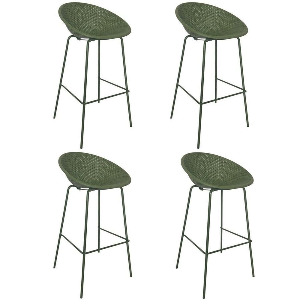 Kit com 4 Banquetas de Jardim Drops Verde