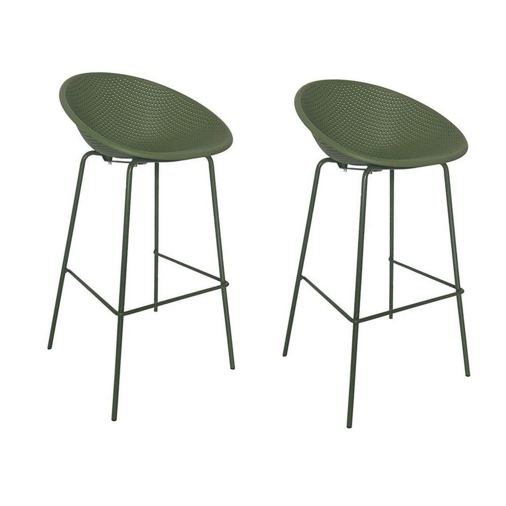 Kit com 2 Banquetas de Jardim Drops Verde