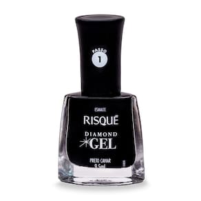 Esmalte Risqué Diamond Gel Preto Caviar Cremoso 9,5ml