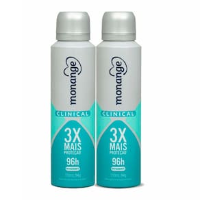 Kit 2 Desodorante Monange Clinical Revigorante Aerosol Antitranspirante 96h 150ml