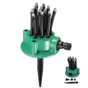 Aspersor Pulverizador 360 Graus Irrigaçao Jardim Quintal Canteiro Flexivel Mangueira Rega Planta Horta Gramado Ar Livre Sprinkler