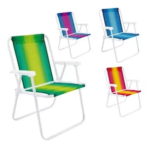 Cadeira Praia dobravel branca Mor 4 unidades