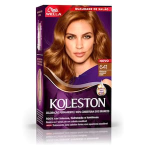 Tintura Creme Koleston Wella Noites Iluminadas Castanho Cobre 641 Kit